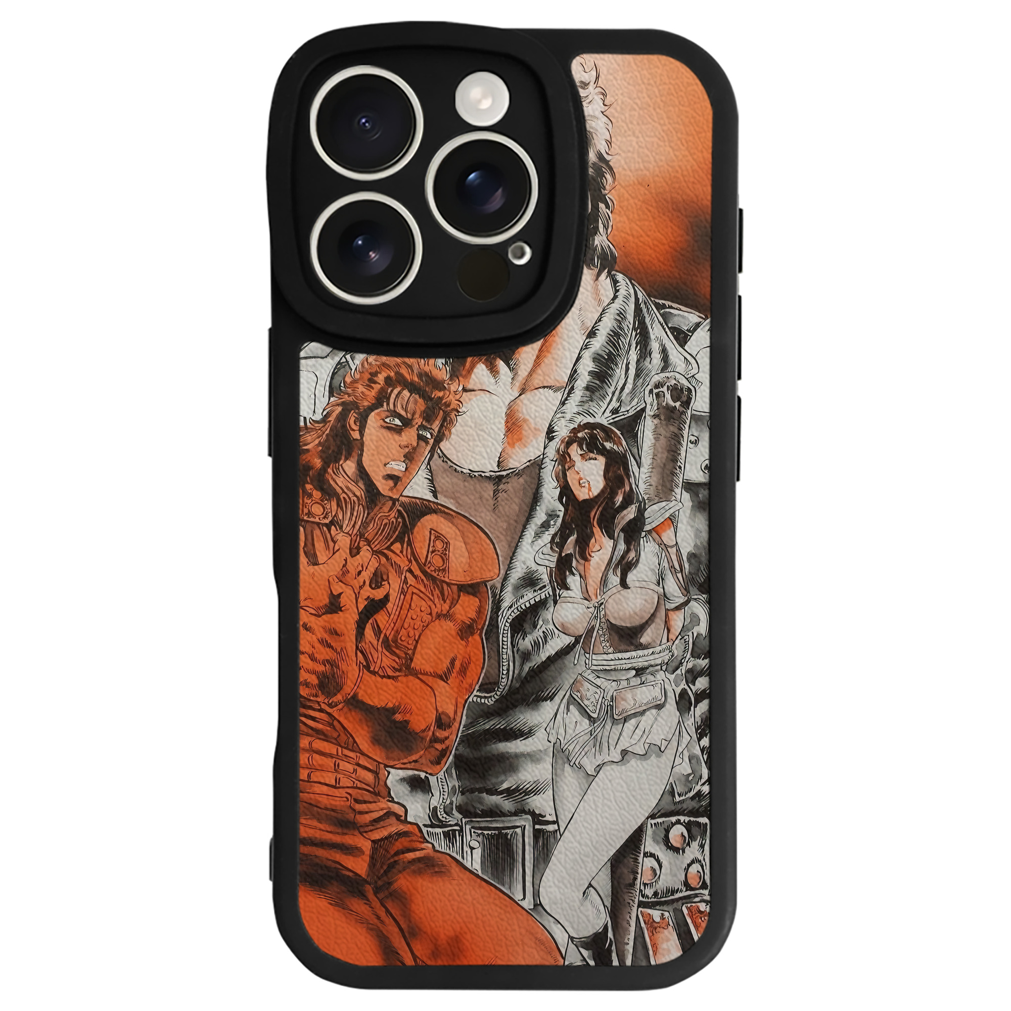 （画像用） 北斗の拳 Fist of the North Star 【iPhone 16シリーズ対応】シリコンスマホケース（レザー調） 材質：シリコン